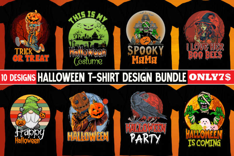 Halloween T-shirt Design Mega Bundle