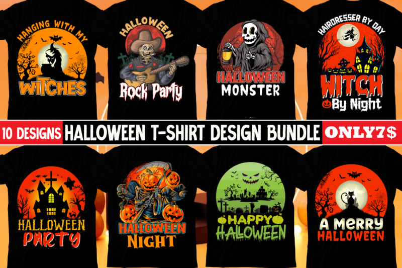 Halloween T-shirt Design Mega Bundle