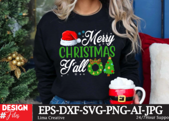 Merry Christmas Y’all T-shirt Design, Winter SVG Bundle, Christmas Svg, Winter svg, Santa svg, Christmas Quote svg, Funny Quotes Svg, Snowman SVG, Holiday SVG, Winter Quote Svg Christmas SVG Bundle,