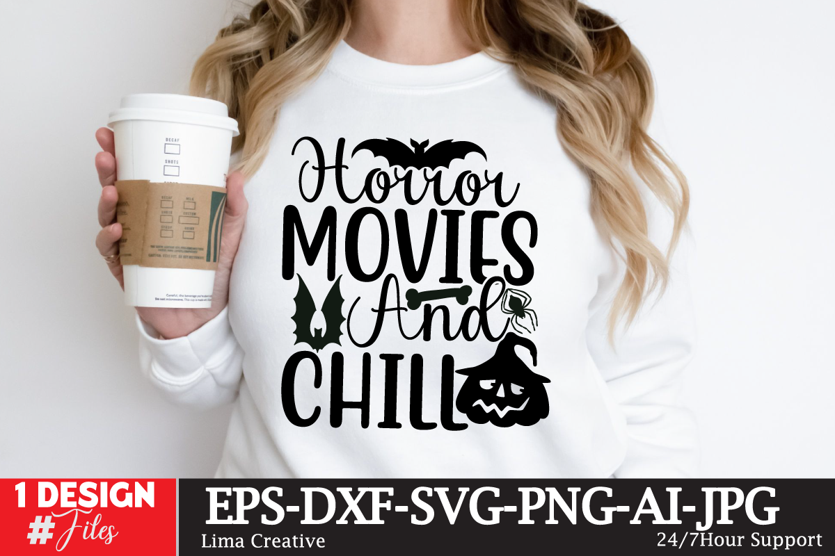 Horror Movies And Chill SVG CUte File,MEGA HALLOWEEN BUNDLE 2, 130