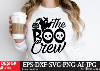 The Boo Crew SVG Cute file,MEGA HALLOWEEN BUNDLE 2, 130 Designs, Heather Roberts Art Bundle, Halloween svg, Fall svg, Thanksgiving svg, Cut Files Cricut, Silhouette MEGA HALLOWEEN BUNDLE 2, 130