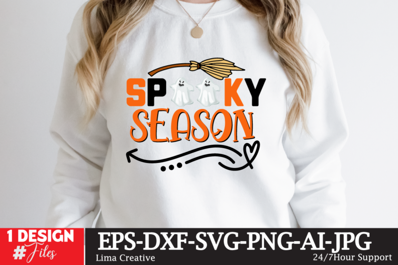 Spooky SEason T-shirt Design,Halloween bundle svg, Halloween Vector, Witch svg, Ghost svg, Halloween shirt svg, Pumpkin svg, Sarcastic svg, Cricut, Silhouette png MEGA HALLOWEEN BUNDLE 2, 130 Designs, Heather Roberts