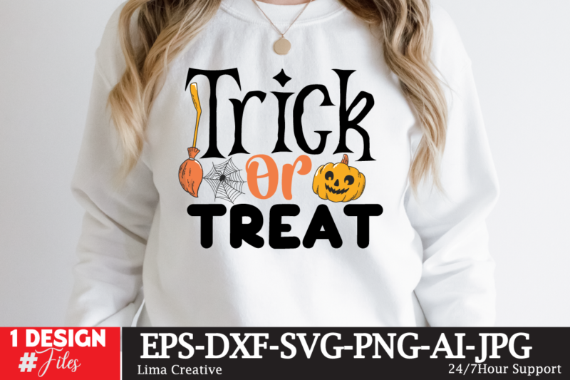 Trick Or Treat T-shirt Design,Halloween bundle svg, Halloween Vector, Witch svg, Ghost svg, Halloween shirt svg, Pumpkin svg, Sarcastic svg, Cricut, Silhouette png MEGA HALLOWEEN BUNDLE 2, 130 Designs, Heather