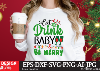 Eat Drink Baby And Be Merry vector clipart