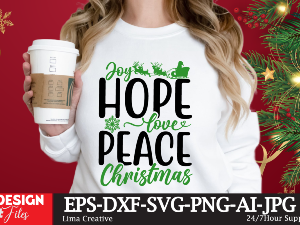 Joy hope love peace christmas vector clipart