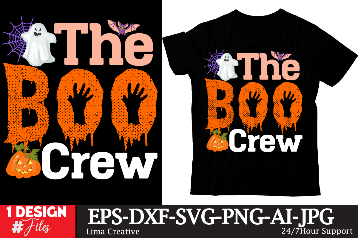The Boo Crew Tshirt Design, Happy Halloween Tshirt Design, halloween