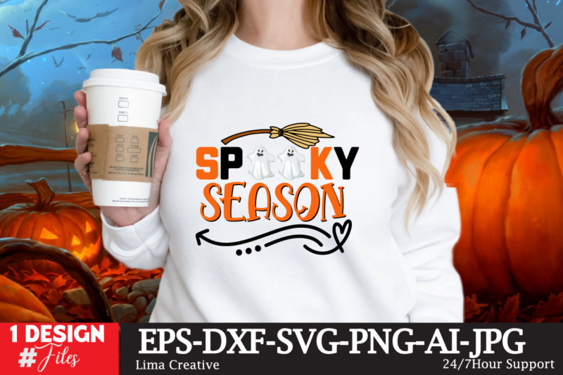 Spooky SEason T-shirt Design,Halloween bundle svg, Halloween Vector, Witch svg, Ghost svg, Halloween shirt svg, Pumpkin svg, Sarcastic svg, Cricut, Silhouette png MEGA HALLOWEEN BUNDLE 2, 130 Designs, Heather Roberts