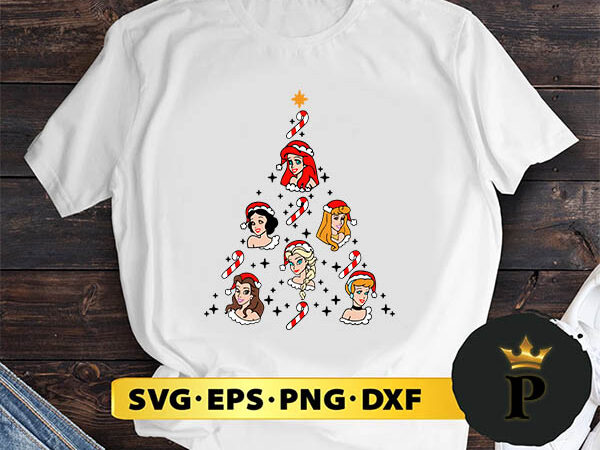 Princess christmas tree svg, merry christmas svg, xmas svg png dxf eps t shirt illustration