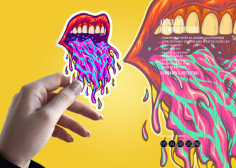 Psychedelic magic trippy lips