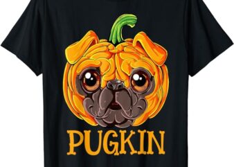 Pugkin Pug Pumpkin Halloween Thanksgiving Men Women Dog T-Shirt