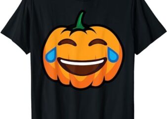 Pumpkin Emoji Two Eyes Wink Cry With Big Smile Halloween Fun T-Shirt PNG File
