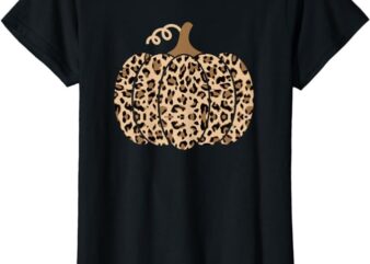 Pumpkin Leopard Print for Women Teen Girls T-Shirt