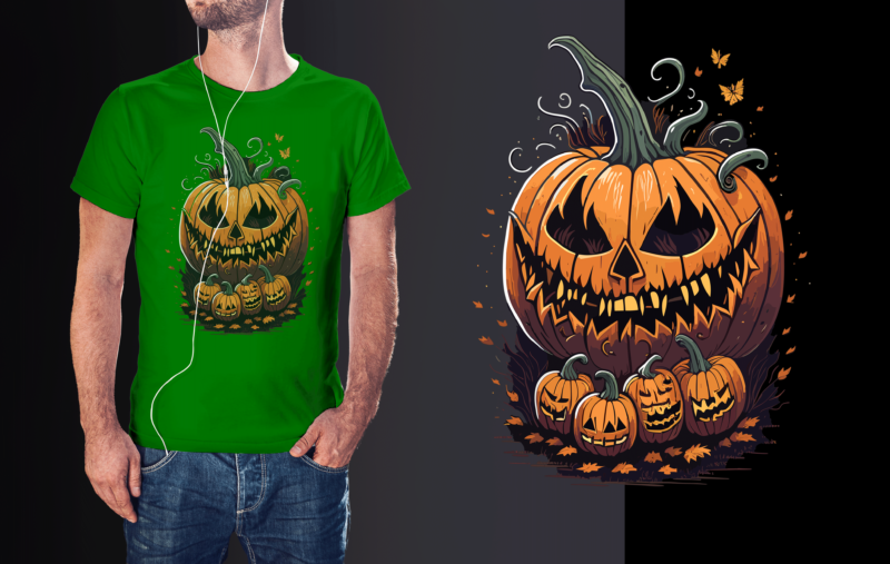 Pumpkin Halloween Tshirt Design