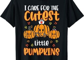 Pumpkins Nurse Halloween Scrub Top Fall Thanksgiving Women T-Shirt PNG File