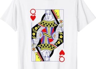 Queen Of Hearts Deck Of Cards Playing Cards Halloween Poker T-Shirt PNG File