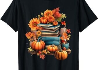 Read Book Reading Library Lover Reader Pumpkin Thanksgiving T-Shirt