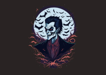Spooky Dracula Witch Halloween Tshirt Design