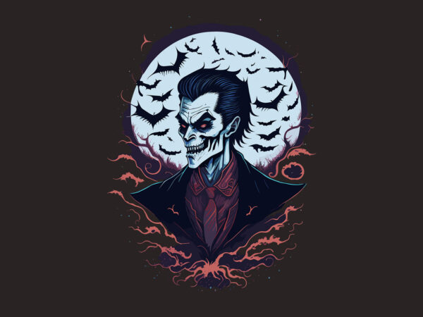 Spooky dracula witch halloween tshirt design