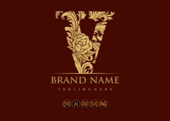 Regal lettering V initial monogram logo