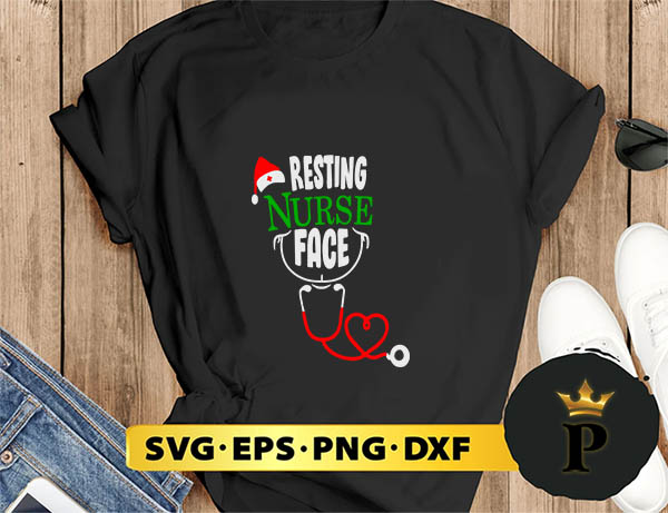 Resting Nurse Face Nursing Christmas SVG, Merry Christmas SVG, Xmas SVG PNG DXF EPS