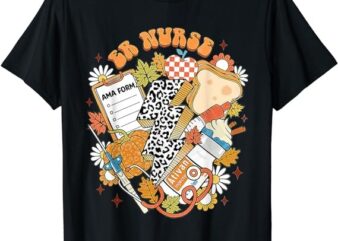 Retro Autumn Fall ER Nurse Thanksgiving Emergency Department T-Shirt