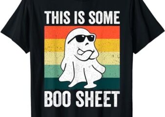 Retro Cool Ghost Funny Halloween Costume Kids Men Women T-Shirt PNG File