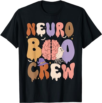 Retro neuro boo crew neurosurgery neurology ghost halloween t-shirt