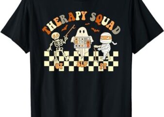 Retro Therapy Squad SLP OT PT Team Halloween Speech Physical T-Shirt PNG File
