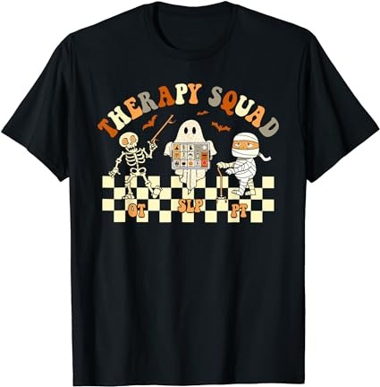 Retro therapy squad slp ot pt team halloween speech physical t-shirt png file