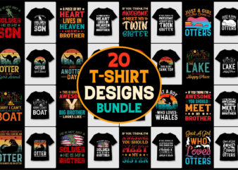 Retro Vintage Sunset T-Shirt Design Bundle