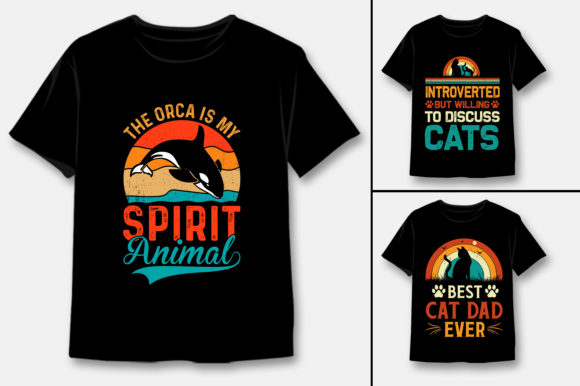 60 Vintage Retro Sunset T-Shirt Design Bundle