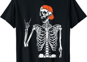 Rocker Skeleton Hand Rock On Costume Funny Halloween Gifts T-Shirt png file