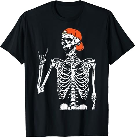 Rocker Skeleton Hand Rock On Costume Funny Halloween Gifts T-Shirt png file