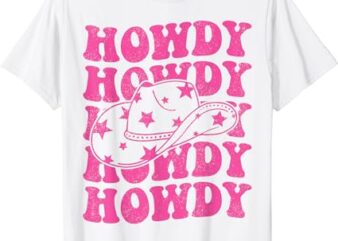 Rodeo White Howdy Western Retro Cowboy Hat Southern Cowgirl T-Shirt