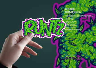 Runtz strain inspiration cannabis buds lettering