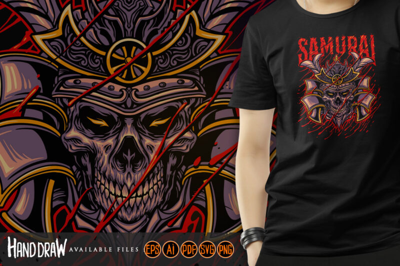 Premium Vector  Warrior skull, t shirt graphic design, hand drawn