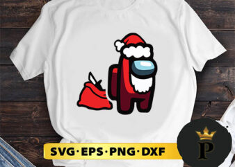 Santa Among Us Sus Among Us Christmas SVG, Merry Christmas SVG, Xmas SVG PNG DXF EPS t shirt template vector