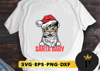 Santa Baby SVG, Merry Christmas SVG, Xmas SVG PNG DXF EPS t shirt template vector