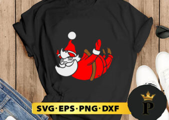 Santa Christmas Skydiving SVG, Merry Christmas SVG, Xmas SVG PNG DXF EPS