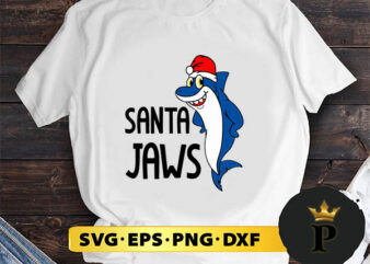 Santa Jaws Shark SVG, Merry Christmas SVG, Xmas SVG PNG DXF EPS t shirt template vector
