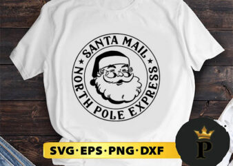 Santa Mail SVG, Merry Christmas SVG, Xmas SVG PNG DXF EPS t shirt template vector