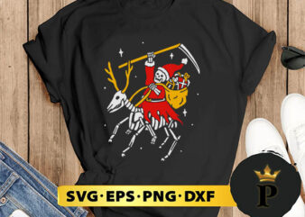 Santa Reaper Skeleton Christmas SVG, Merry Christmas SVG, Xmas SVG PNG DXF EPS