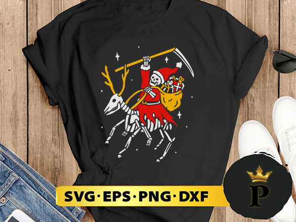 Santa reaper skeleton christmas svg, merry christmas svg, xmas svg png dxf eps t shirt template vector