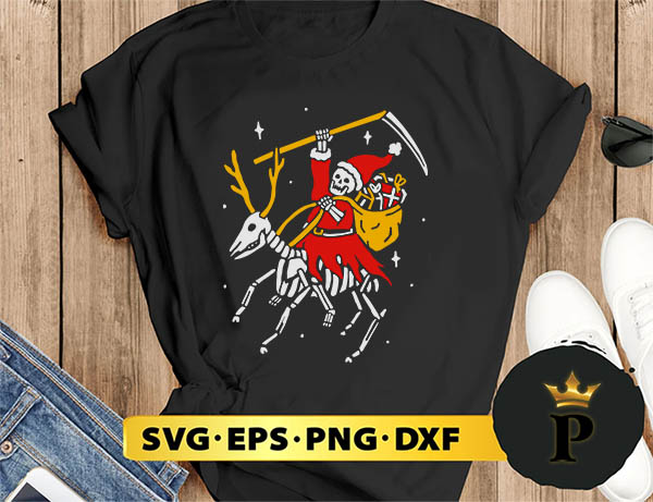 Santa Reaper Skeleton Christmas SVG, Merry Christmas SVG, Xmas SVG PNG DXF EPS