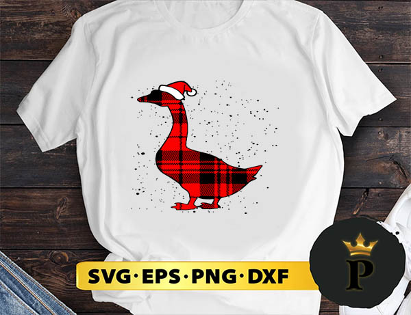 Santa Red Plaid Goose Bird Christmas SVG, Merry Christmas SVG, Xmas SVG PNG DXF EPS