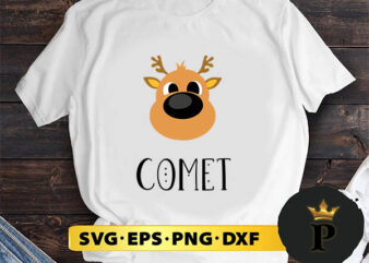 Santa Reindeer Comet Matching Group Family SVG, Merry Christmas SVG, Xmas SVG PNG DXF EPS t shirt template vector