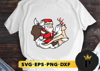Santa Riding Mermaid Naughty Funny Christmas SVG, Merry Christmas SVG, Xmas SVG PNG DXF EPS t shirt template vector
