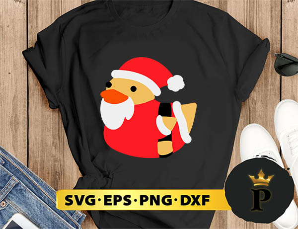 Santa Rubber Duckling Christmas SVG, Merry Christmas SVG, Xmas SVG PNG DXF EPS