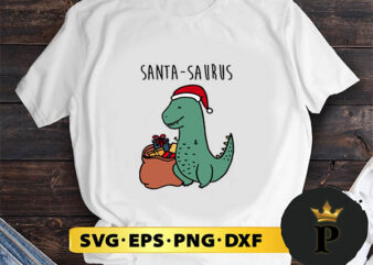 Santa Saurus Christmas SVG, Merry Christmas SVG, Xmas SVG PNG DXF EPS