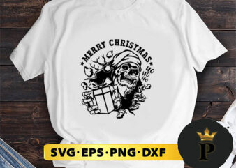 Santa Skeleton Merry Christmas Ho Ho Ho SVG, Merry Christmas SVG, Xmas SVG PNG DXF EPS t shirt template vector